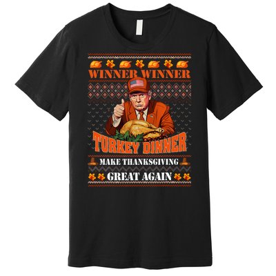 Trump Winner Funny Winner Turkey Dinner Thanksgiving Ugly Premium T-Shirt