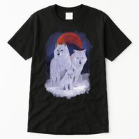 Three Wolves Family Portrait Painting Tall T-Shirt