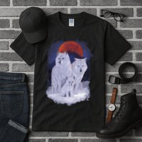 Three Wolves Family Portrait Painting Tall T-Shirt