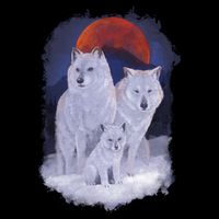Three Wolves Family Portrait Painting Tall T-Shirt