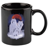 Three Wolves Family Portrait Painting 11oz C Handle Ceramic Mug
