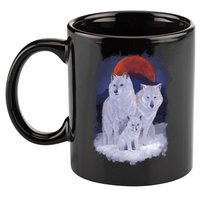 Three Wolves Family Portrait Painting 11oz C Handle Ceramic Mug
