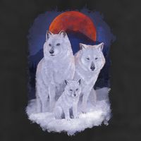 Three Wolves Family Portrait Painting 11oz C Handle Ceramic Mug