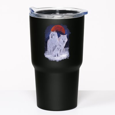 Three Wolves Family Portrait Painting Tumbler