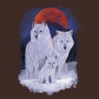 Three Wolves Family Portrait Painting Apron