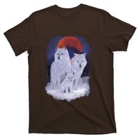 Three Wolves Family Portrait Painting T-Shirt