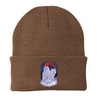 Three Wolves Family Portrait Painting Beanie