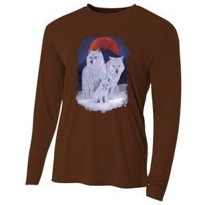 Three Wolves Family Portrait Painting Cooling Performance Long Sleeve Crew