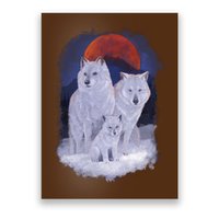 Three Wolves Family Portrait Painting Poster