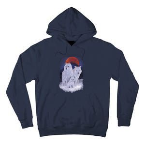 Three Wolves Family Portrait Painting Tall Hoodie