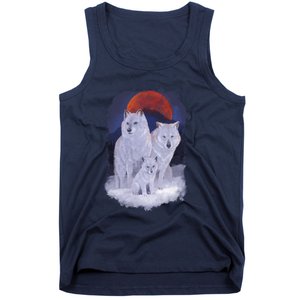 Three Wolves Family Portrait Painting Tank Top