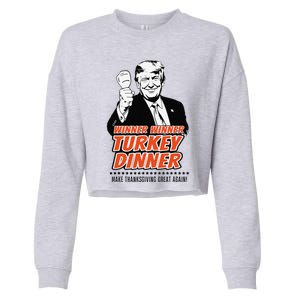 Trump Winner Funny Winner Turkey Dinner Thanksgiving Cropped Pullover Crew