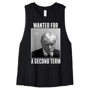 Trump Wanted For A Second Term Women's Racerback Cropped Tank