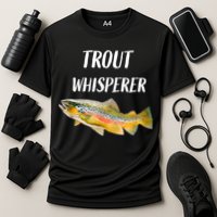 Trout Whisperer Fishing Rainbow Trout Cooling Performance Crew T-Shirt