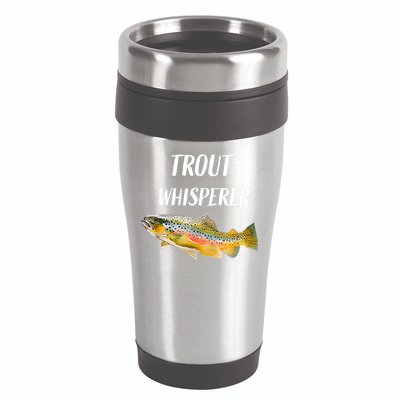 Trout Whisperer Fishing Rainbow Trout 16oz Travel Tumbler