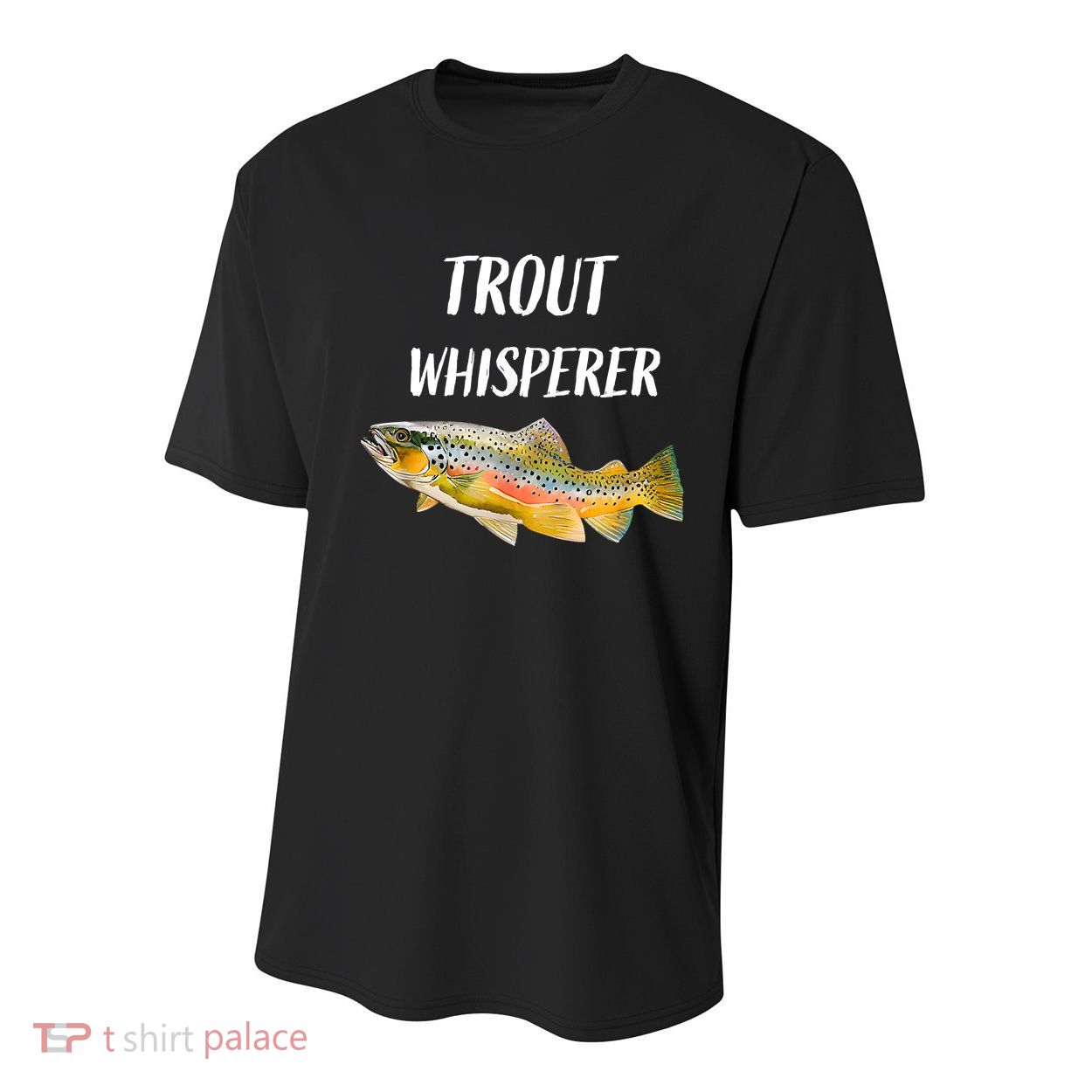 Trout Whisperer Fishing Rainbow Trout Youth Performance Sprint T-Shirt