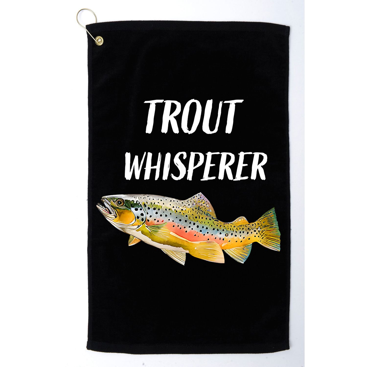 Trout Whisperer Fishing Rainbow Trout Golf Towel