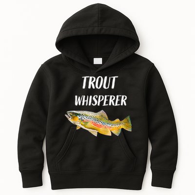 Trout Whisperer Fishing Rainbow Trout Kids Hoodie