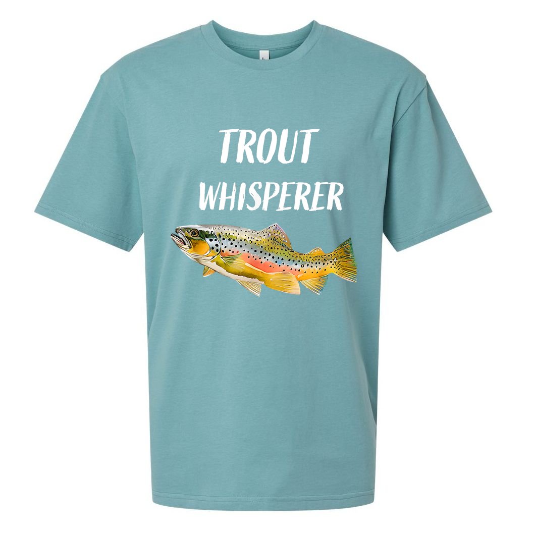 Trout Whisperer Fishing Rainbow Trout Sueded Cloud Jersey T-Shirt