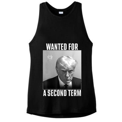 Trump Wanted For A Second Term Ladies PosiCharge Tri-Blend Wicking Tank