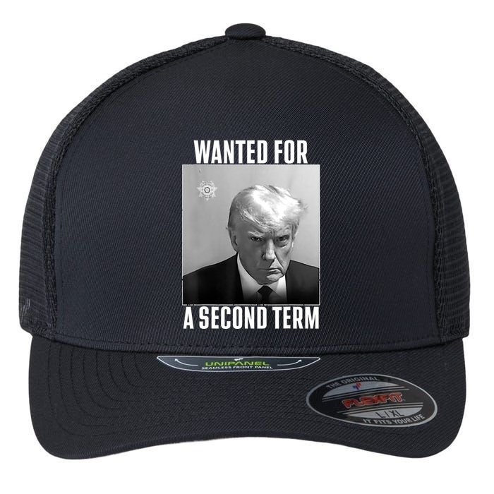 Trump Wanted For A Second Term Flexfit Unipanel Trucker Cap