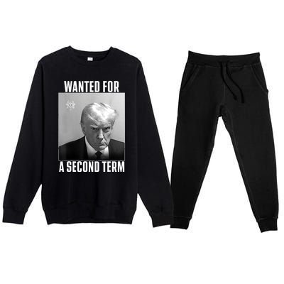 Trump Wanted For A Second Term Premium Crewneck Sweatsuit Set