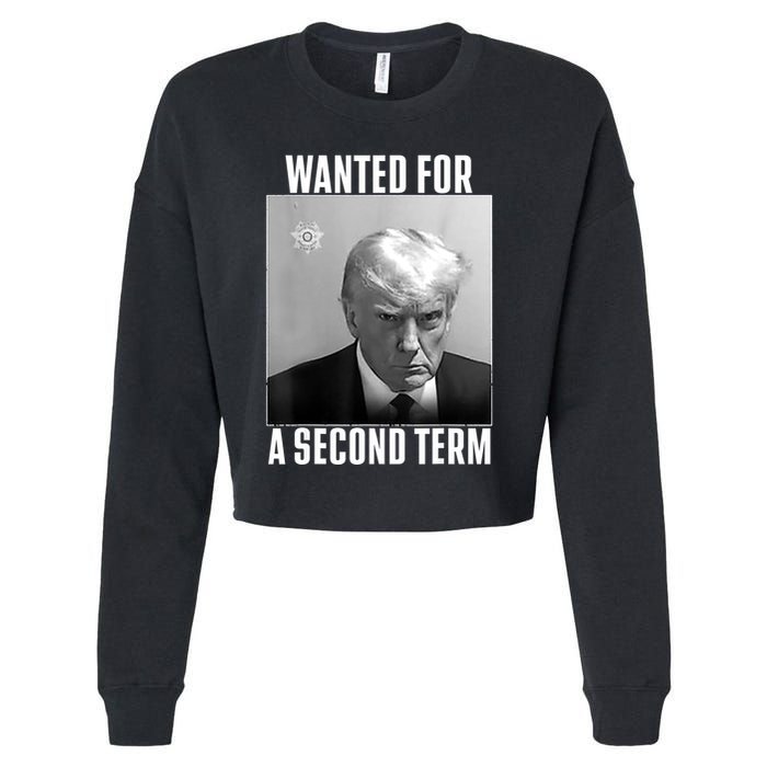 Trump Wanted For A Second Term Cropped Pullover Crew