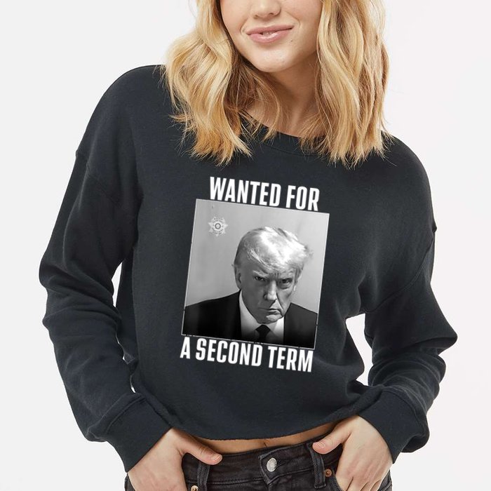 Trump Wanted For A Second Term Cropped Pullover Crew