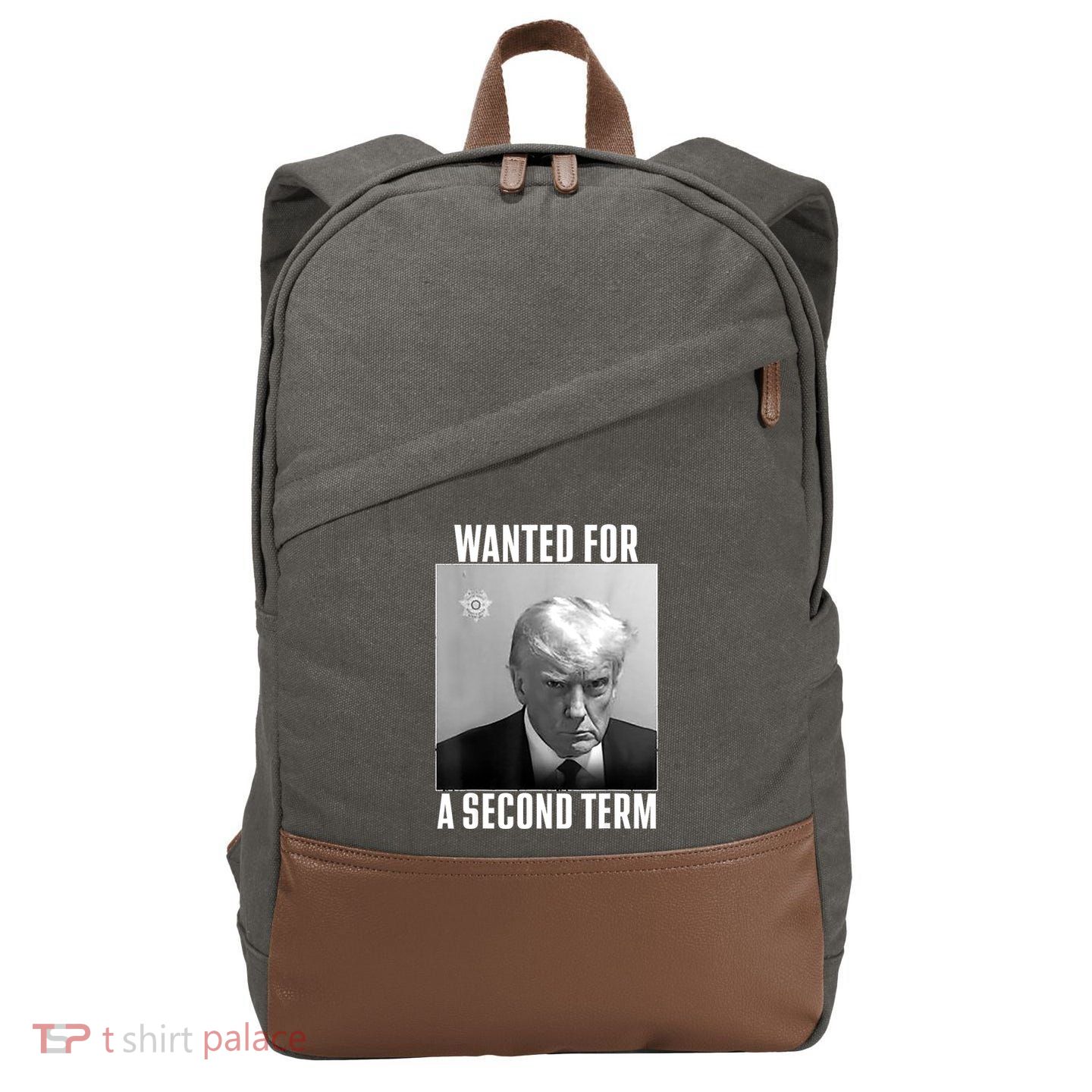 Trump Wanted For A Second Term Cotton Canvas Backpack