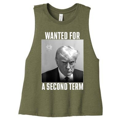 Trump Wanted For A Second Term Women's Racerback Cropped Tank