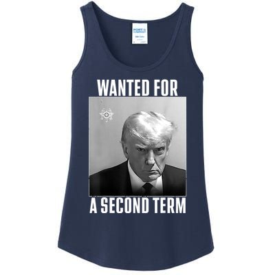 Trump Wanted For A Second Term Ladies Essential Tank