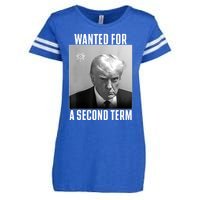 Trump Wanted For A Second Term Enza Ladies Jersey Football T-Shirt