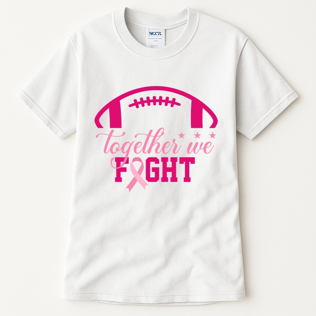 Together We Fight Breast Cancer Awareness Football Ribbon Tall T-Shirt