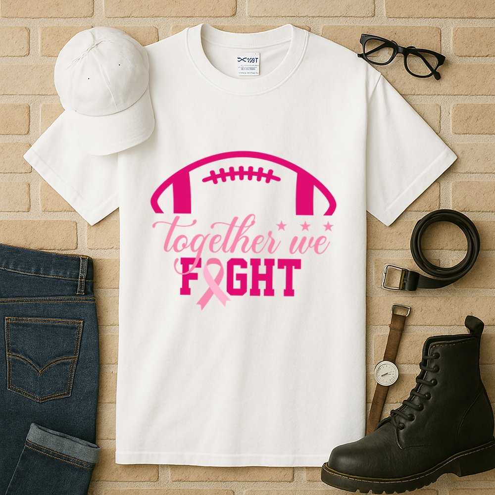 Together We Fight Breast Cancer Awareness Football Ribbon Tall T-Shirt