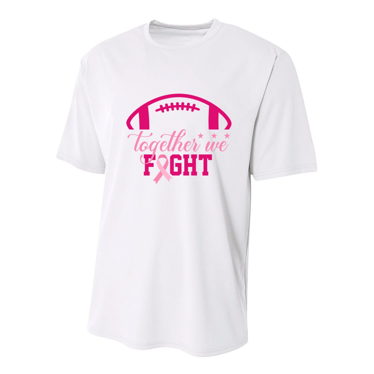 Together We Fight Breast Cancer Awareness Football Ribbon Youth Performance Sprint T-Shirt