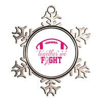 Together We Fight Breast Cancer Awareness Football Ribbon Metallic Star Ornament