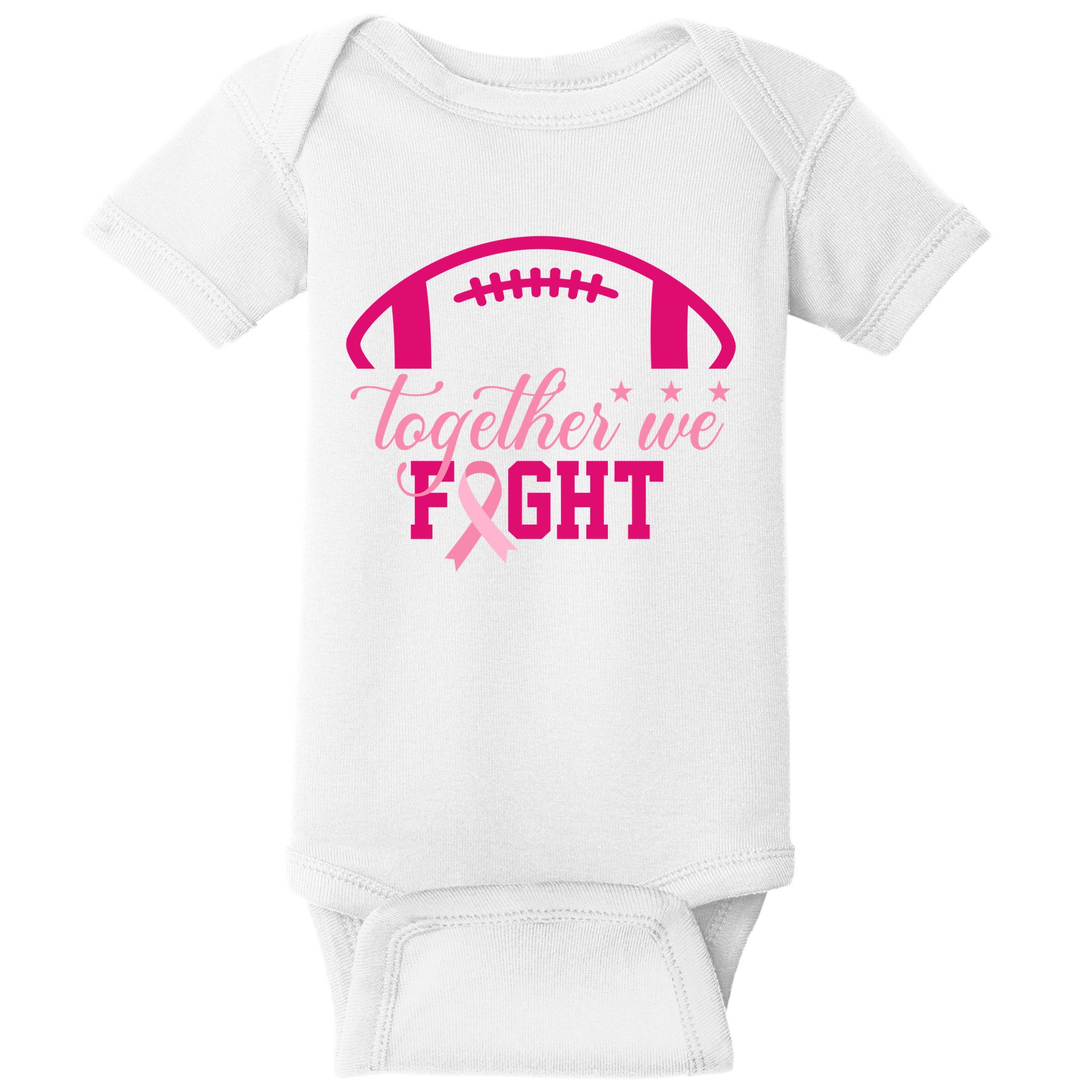 Together We Fight Breast Cancer Awareness Football Ribbon Baby Bodysuit