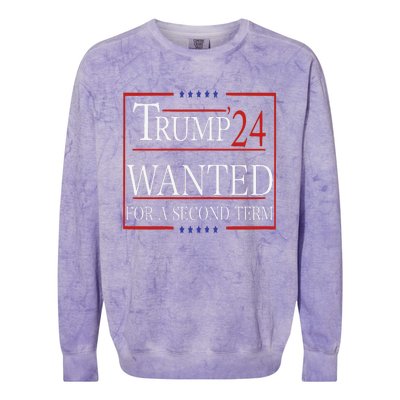 Trump Wanted For A Second Term Colorblast Crewneck Sweatshirt