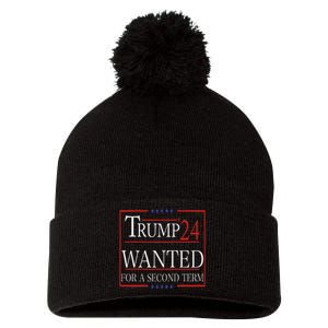 Trump Wanted For A Second Term Pom Pom 12in Knit Beanie