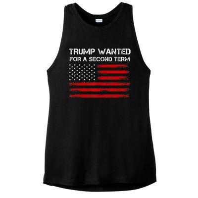 Trump Wanted For Second Term 2024 Support Trump For President Ladies PosiCharge Tri-Blend Wicking Tank