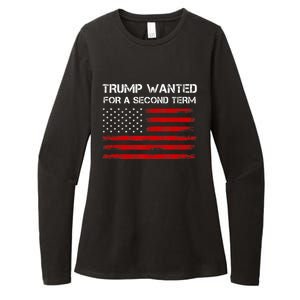 Trump Wanted For Second Term 2024 Support Trump For President Womens CVC Long Sleeve Shirt