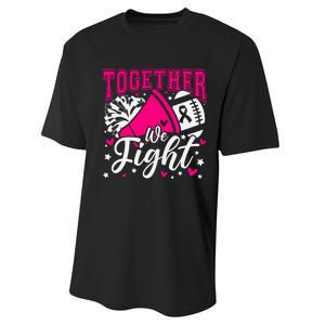 Together We Fight Breast Cancer Awareness Pink Ribbon Performance Sprint T-Shirt