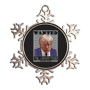 Trump Wanted For A Second Term Metallic Star Ornament