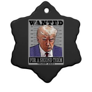 Trump Wanted For A Second Term Ceramic Star Ornament