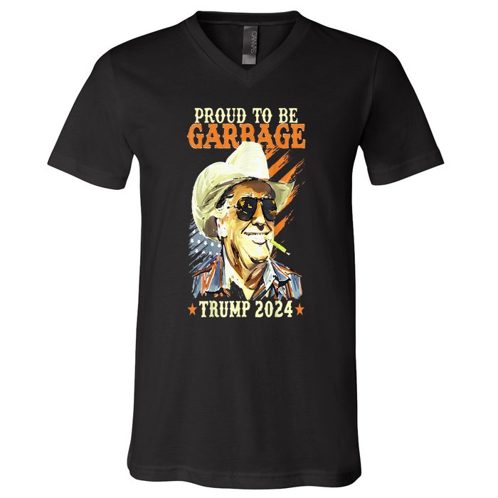 Trump Will Fix It Trump 2024 Proud To Be Garbage Vote Trump V-Neck T-Shirt