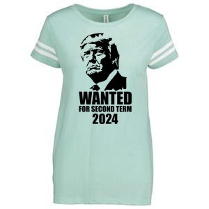 Trump Wanted For Second Term Enza Ladies Jersey Football T-Shirt