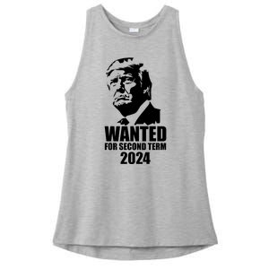 Trump Wanted For Second Term Ladies PosiCharge Tri-Blend Wicking Tank