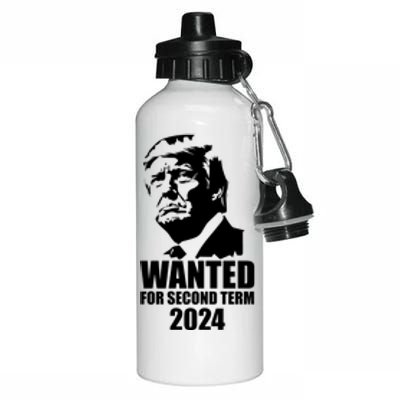 Trump Wanted For Second Term Aluminum Water Bottle 