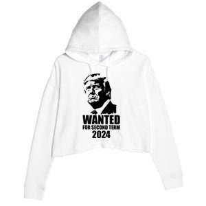 Trump Wanted For Second Term Crop Fleece Hoodie