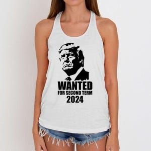 Trump Wanted For Second Term Women's Knotted Racerback Tank